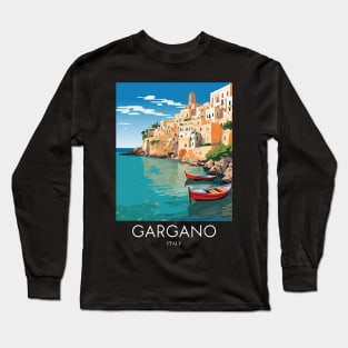 A Pop Art Travel Print of Gargano - Italy Long Sleeve T-Shirt